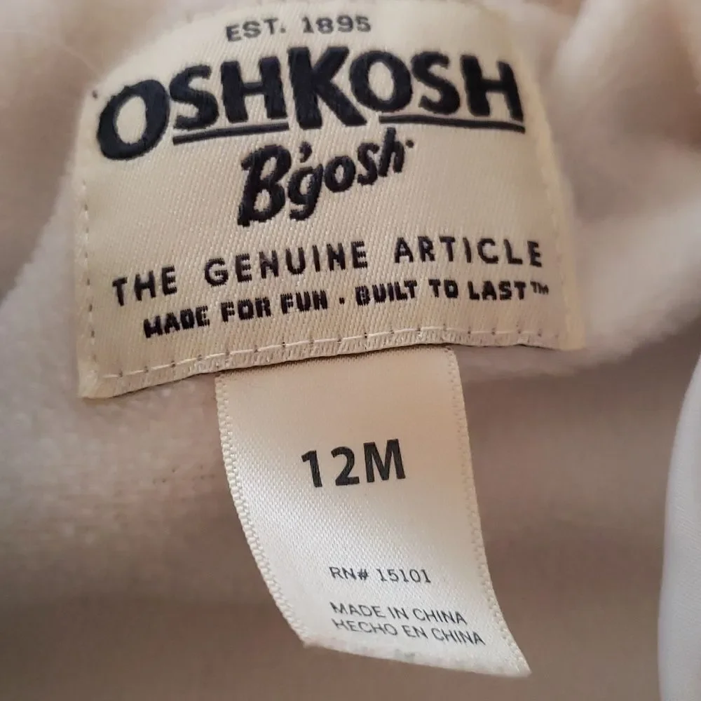 Very Nice Oshkosh B'Gosh Turquoise Pink Hooded Baby Winter Snowsuit Sz 12 Mos